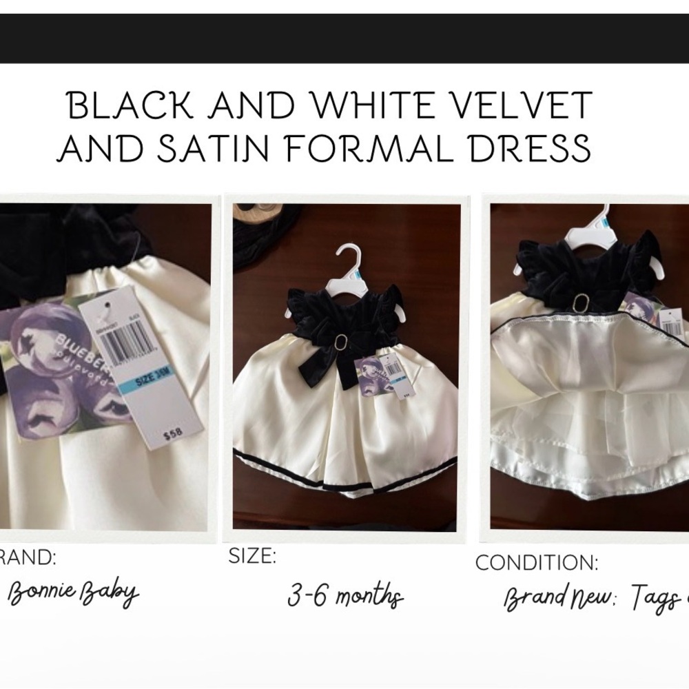 Bonnie Baby Black and White Dress with Belt